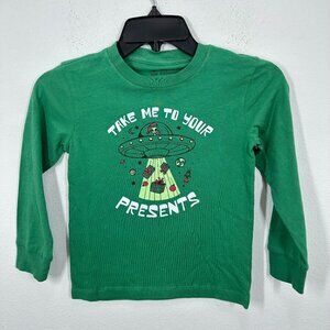 Tucker & Tate Green Holiday Take Me To Your Presents Alien Christmas Shirt NWT